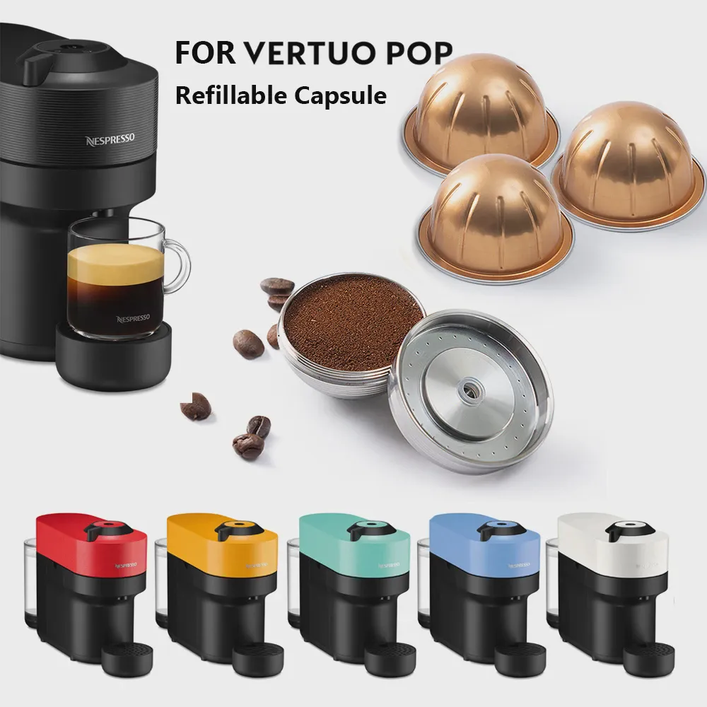 Для Nespresso Vertuo POP Многоразовая кофейная капсула Vertuoline Многоразовый капсульный фильтр из нержавеющей стали с оригинальным корпусом