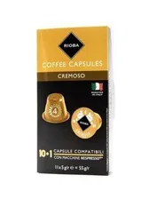 Кофе в капсулах RIOBA / Cremoso / Светлая обжарка / Капсулы для кофемашин Nespresso / Неспрессо/11шт RIOBA