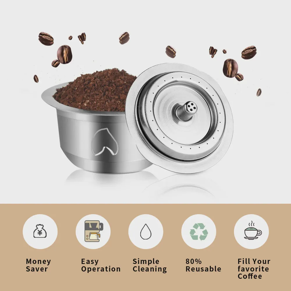 Многоразовая кофейная капсула RECAFIMIL 23015080 мл для Nespresso Vertuo Delonghi Vertuoline, капсула для молока из нержавеющей стали (art.: 3920b80ff2e92)-2